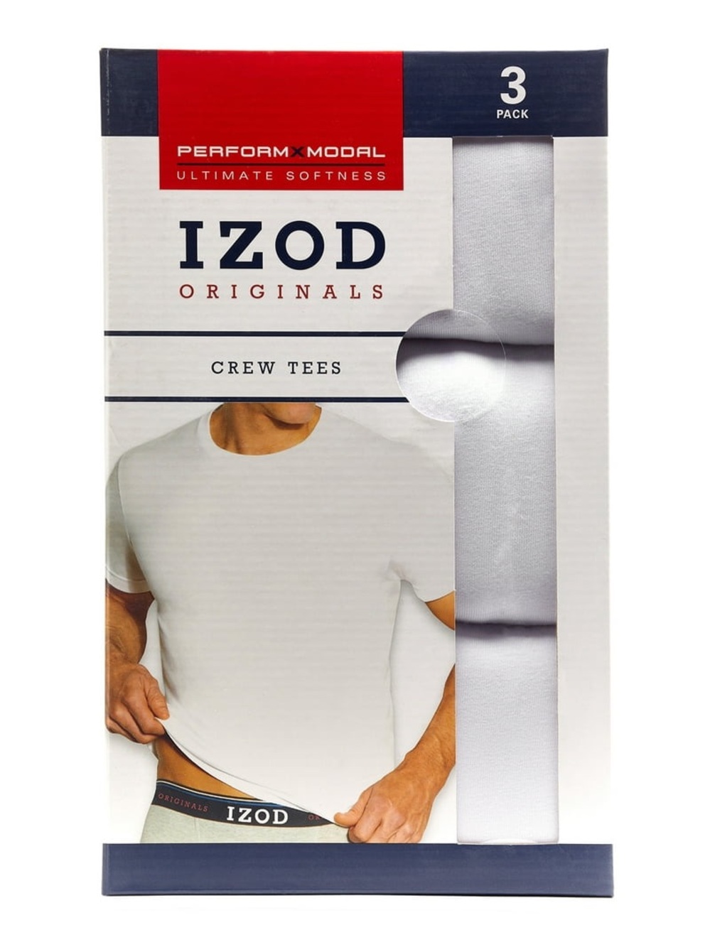 Izod White Crew Tee 3-Pack - Men’s Basic Shirts size M NWT